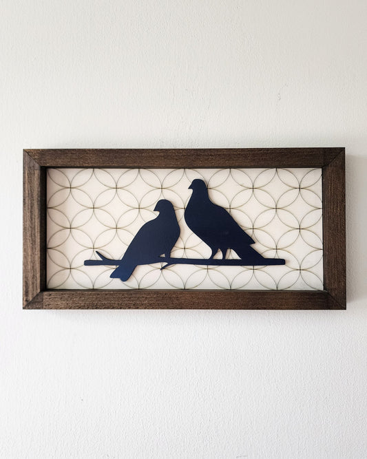 "Two of a Feather" Navy & White Sign
