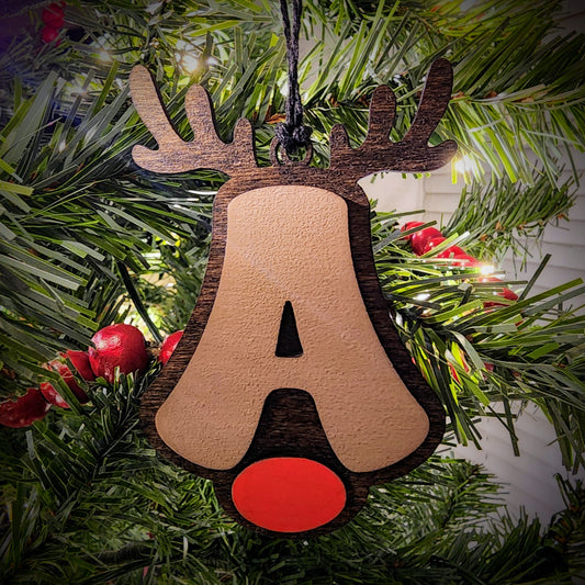 "Rudolph" Initial Ornaments