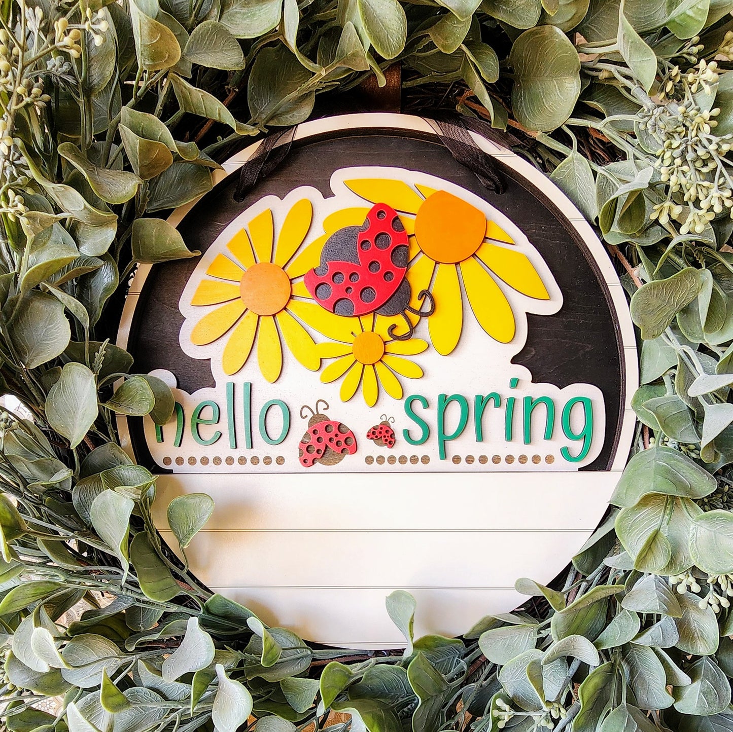 "Hello Spring" Ladybugs Insert