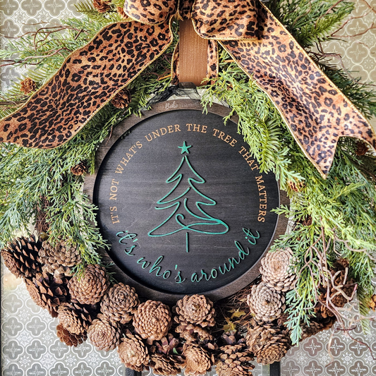 Black "What's Around the Tree" Door Hanger INSERT