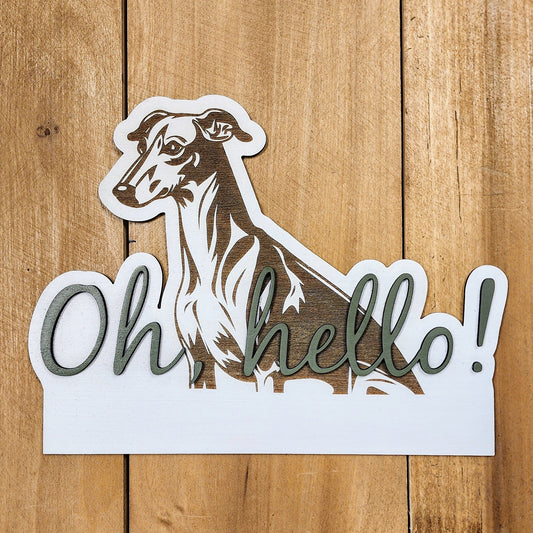 "Oh, Hello!" Greyhound Insert